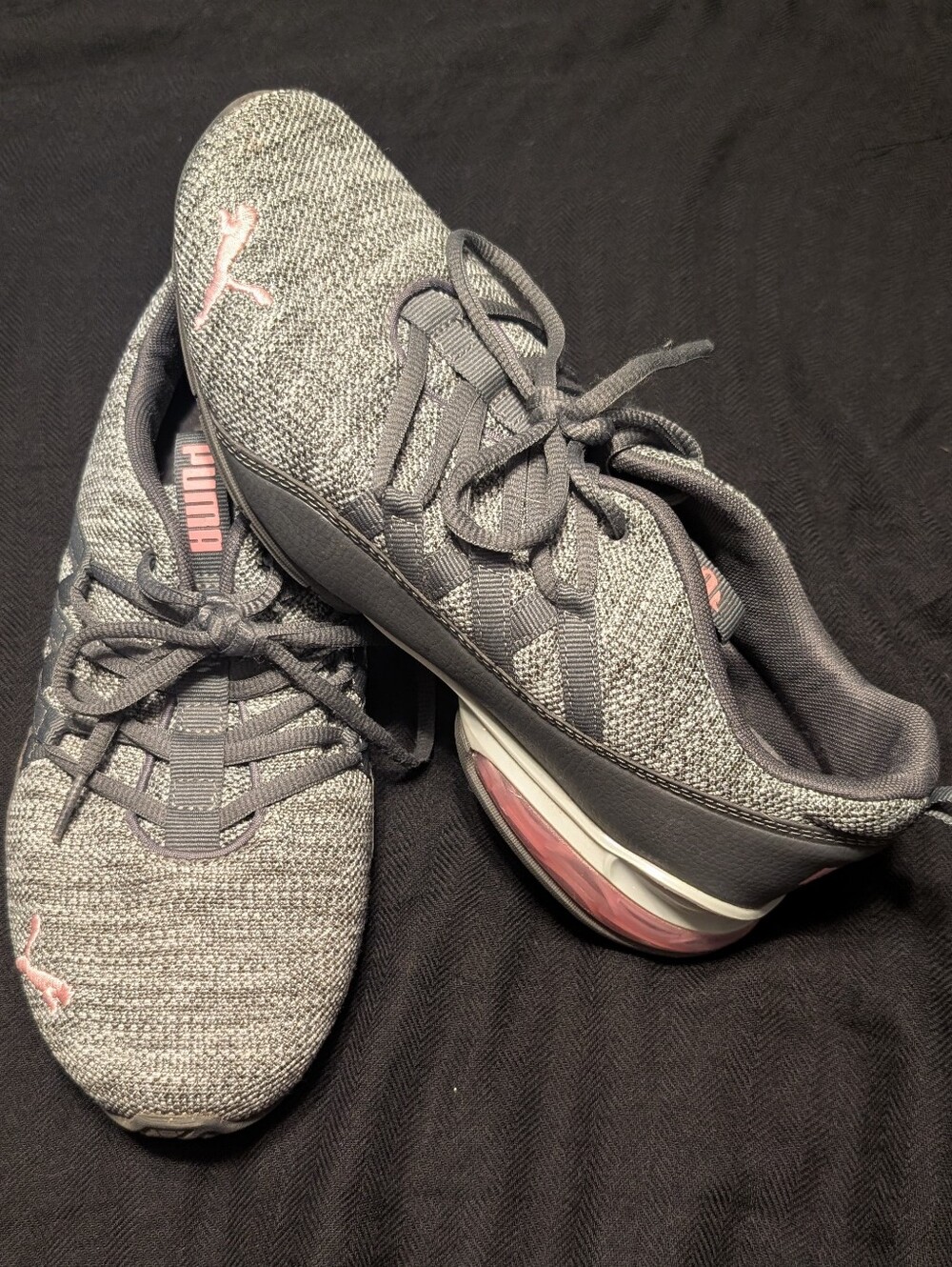 Puma Riaze Prowl Knit Running Sneaker Gray & Pink 8.5